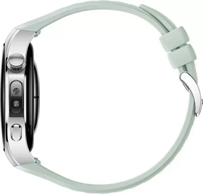 Умные часы Huawei Watch 5 42 мм (серебристый, с зеленым силиконовым ремешком, международная версия) - фото5