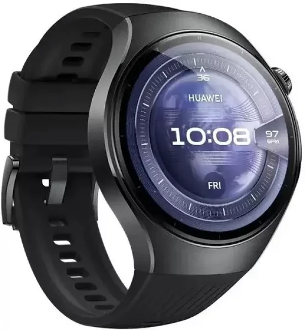 Умные часы Huawei Watch 5 46 мм (черный, с черным силиконовым ремешком, международная версия) - фото4
