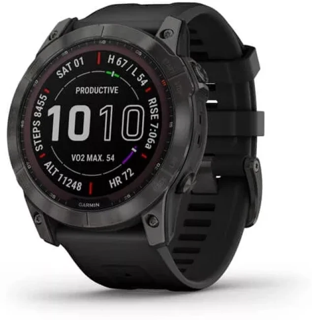 Умные часы Garmin Fenix 7X Sapphire Solar 51 мм (серый карбон/черный) - фото