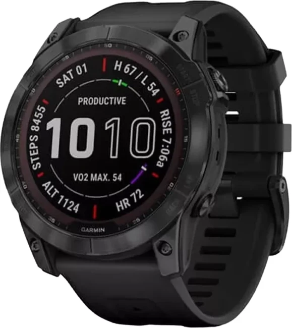 Умные часы Garmin Fenix 7X Sapphire Solar 51 мм (черный титан/черный) - фото