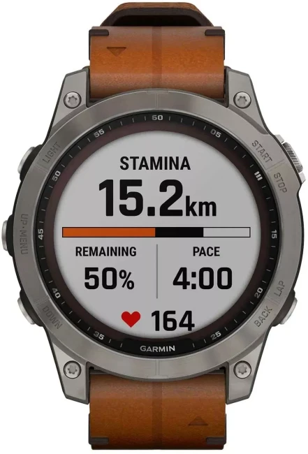Умные часы Garmin Fenix 7X Sapphire Solar 51 мм (титан/каштановый кожа) - фото6