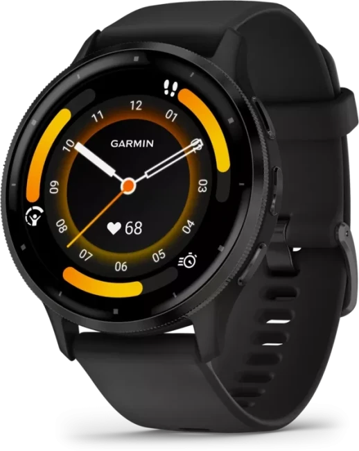 Умные часы Garmin Venu 3 (черный, с кожаным ремешком) - фото