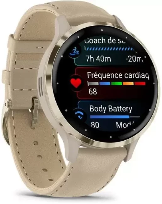 Умные часы Garmin Venu 3S (френч-грей, с кожаным ремешком) - фото2