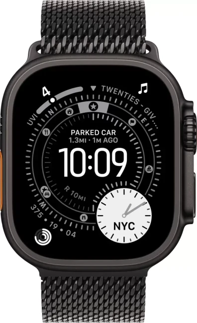  Умные часы Apple Watch Ultra 3 LTE 49 мм (титановый корпус, черный/черный, миланская петля L) - фото2
