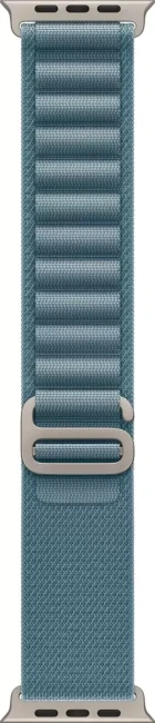 Умные часы Apple Watch Ultra 3 LTE 49 мм (титановый корпус, природный/голубой, текстильный ремешок размера S) - фото3