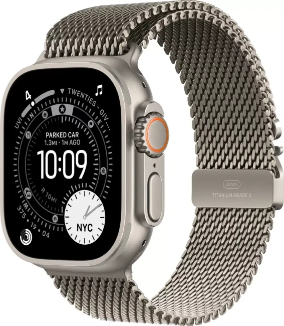 Умные часы Apple Watch Ultra 3 LTE 49 мм (титановый корпус, природный/природный, миланская петля M) - фото
