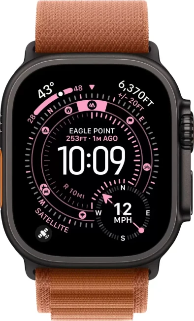  Умные часы Apple Watch Ultra 3 LTE 49 мм (титановый корпус, черный/терракота, текстильный ремешок размера S) - фото2