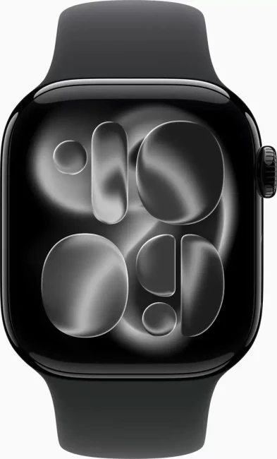 Умные часы Apple Watch Series 11 42 мм (алюминиевый корпус, черный/черный, спортивный силиконовый ремешок M/L) - фото2