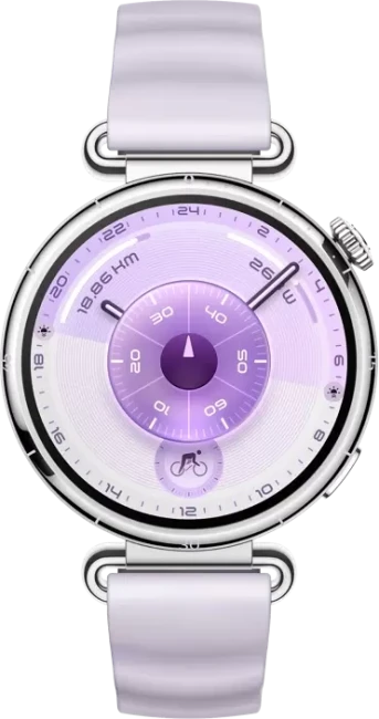 Умные часы Huawei Watch GT 6 41 мм (серебристый, с сиреневым силиконовым ремешком, международная версия) - фото2