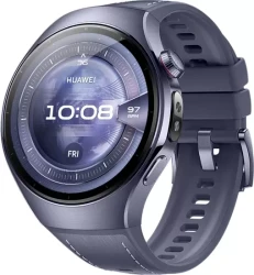 Умные часы Huawei Watch 5 46 мм (фиолетовый, с фиолетовым силиконовым ремешком, международная версия) - фото