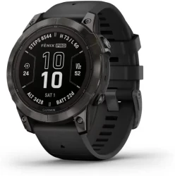 Умные часы Garmin Fenix 7 Pro Sapphire Solar (карбоново-серый титан/черный - фото