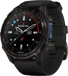 Умные часы Garmin Descent Mk3i 51мм (карбоново-серый титан, с черным силиконовым ремешком) - фото