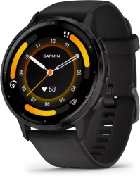 Умные часы Garmin Venu 3 (черный, с кожаным ремешком) - фото