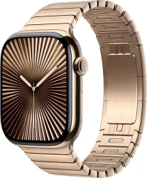 Умные часы Apple Watch Series 10 46 мм (титановый корпус, золотистый/золотитсый, стальной ремешок) - фото