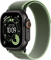 Умные часы Apple Watch Ultra 3 LTE 49 мм (титановый корпус, черный/зеленый, нейлоновый ремешок размера M/L) - фото